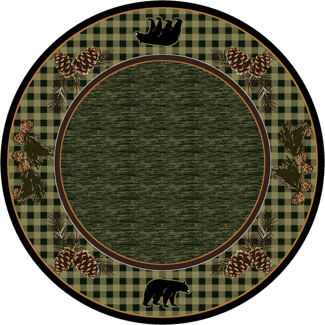 American Dakota Lakeside Bear Green Rug - 0272GRN234