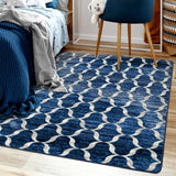 American Dakota Lattice Blue Rug - 0498BLU234
