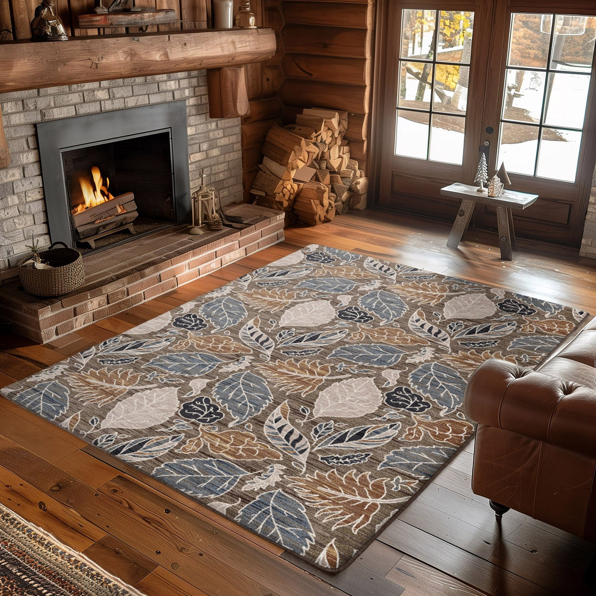 American Dakota Leaves Suede Rug - 0500SDE234