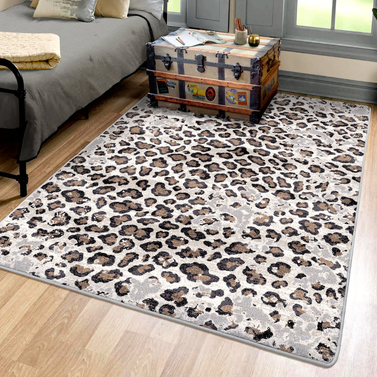 American Dakota Leopard Lounge Natural Rug - 0405NAT234