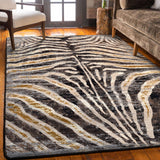 American Dakota Midnight Zebra Rawhide Rug - 0644RWH234