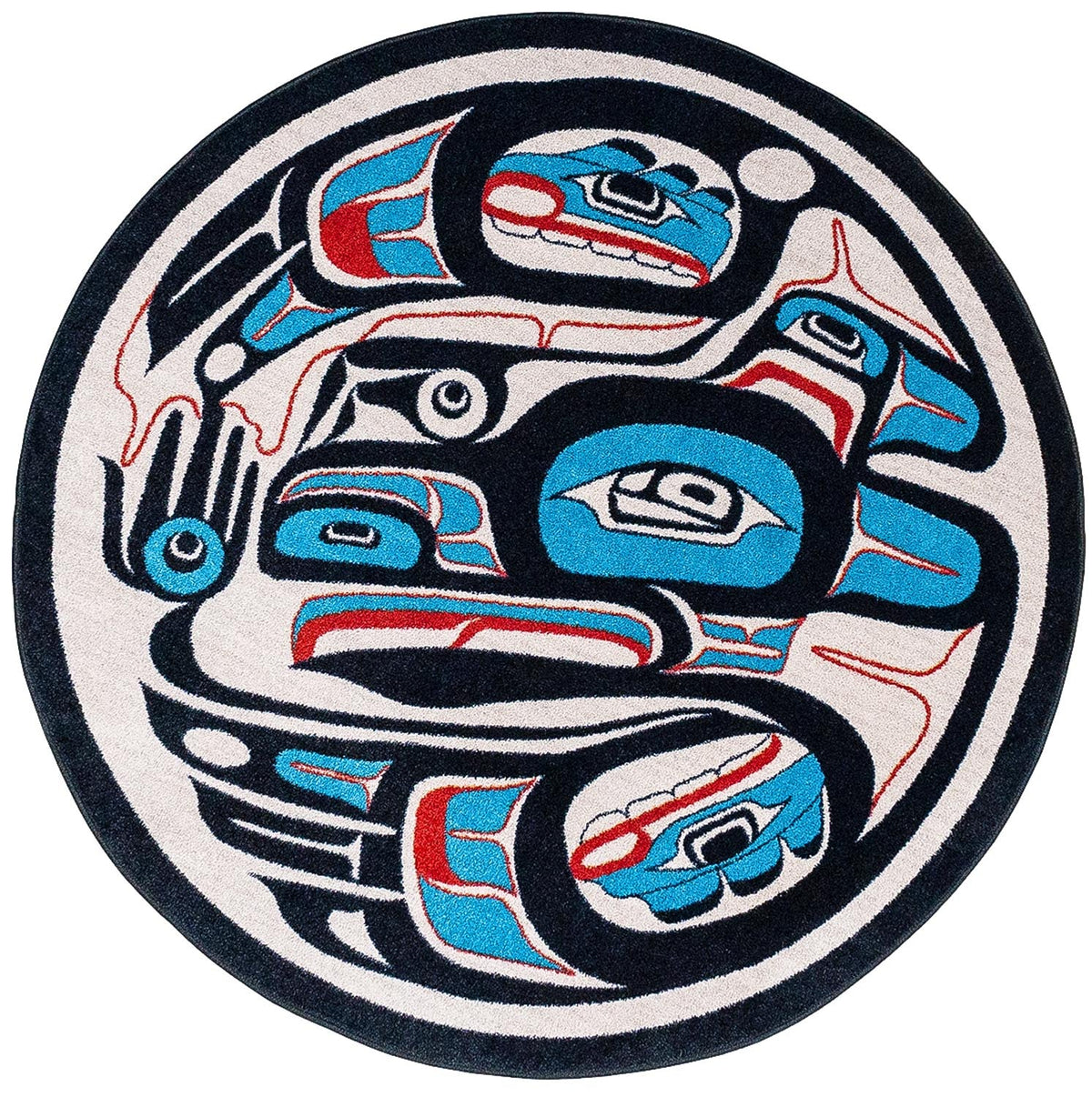 American Dakota Mike D Raven Red and Blue Rug - MD0312RBU254