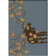 American Dakota Moose Blossom Blue Rug - 0021BLU234