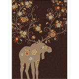 American Dakota Moose Blossom Chocolate Rug - 0021CHC234