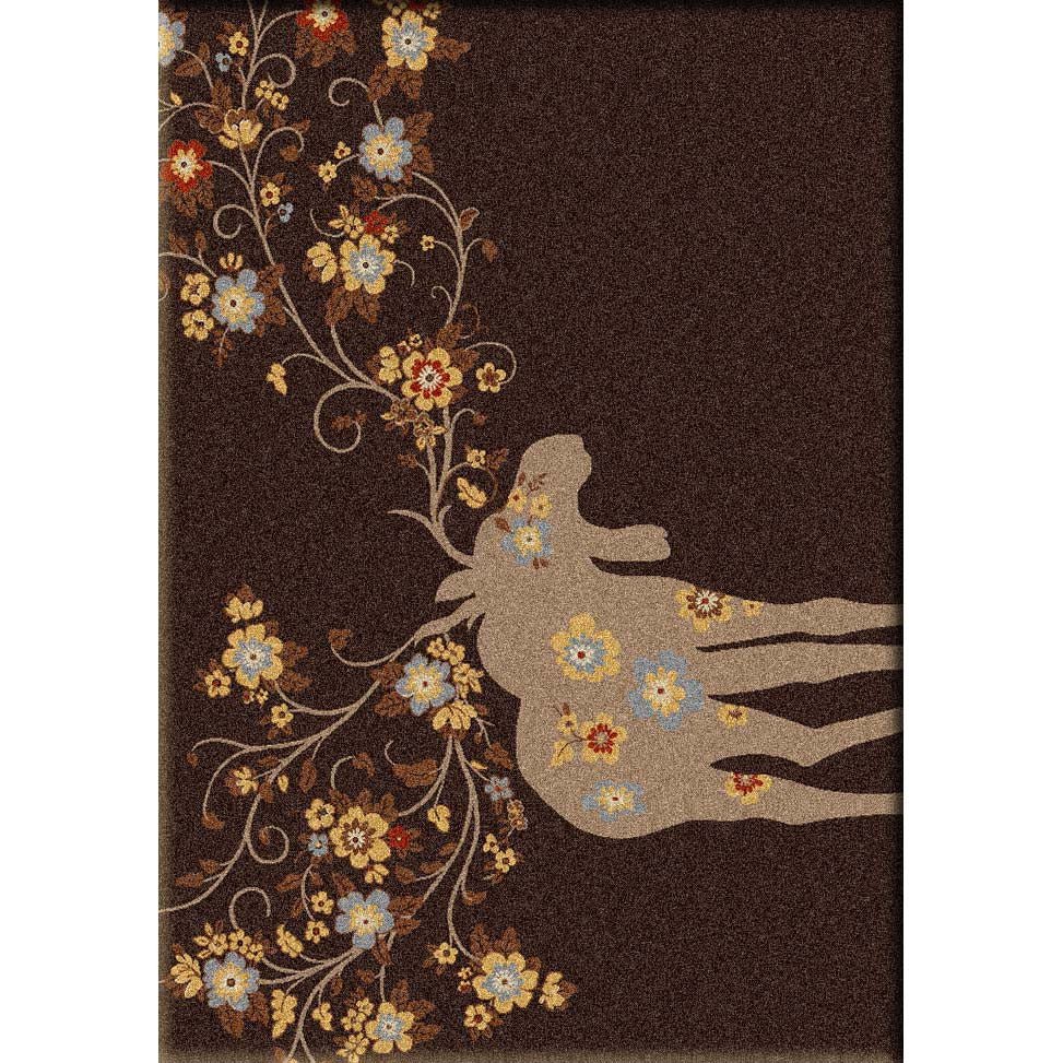 American Dakota Moose Blossom Chocolate Rug - 0021CHC234