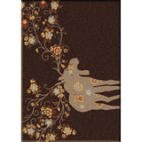 American Dakota Moose Blossom Chocolate Rug - 0021CHC234