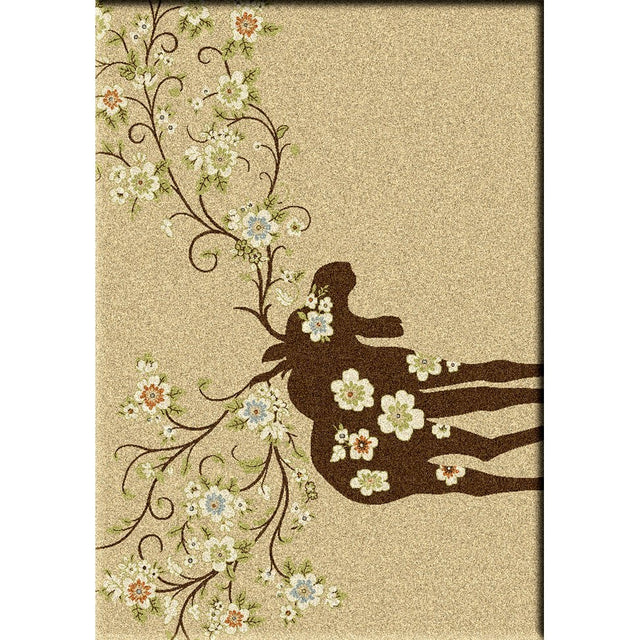 American Dakota Moose Blossom Natural Rug - 0021NAT234