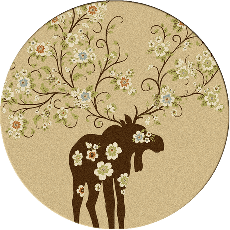 American Dakota Moose Blossom Natural Rug - 0021NAT234