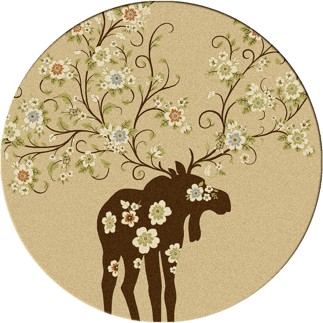 American Dakota Moose Blossom Natural Rug - 0021NAT234