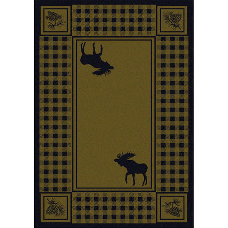 American Dakota Moose Refuge Green Rug - 0058GRN234