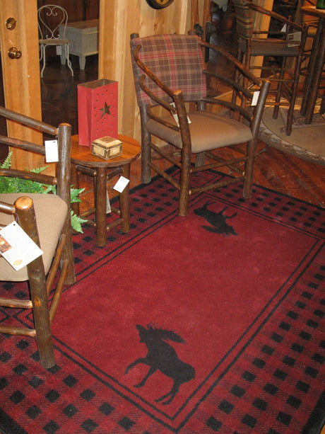 American Dakota Moose Refuge Red Rug - 0058RED234