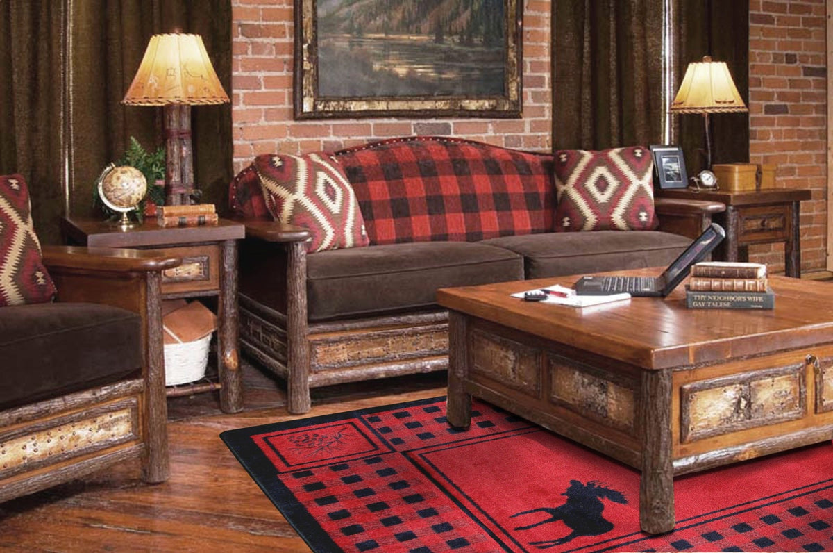 American Dakota Moose Refuge Red Rug - 0058RED234