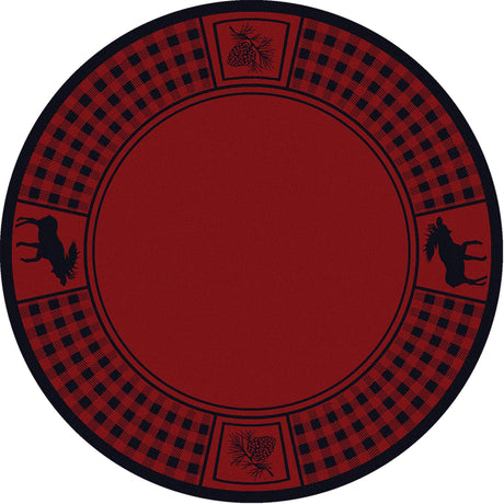 American Dakota Moose Refuge Red Rug - 0058RED234