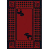 American Dakota Moose Refuge Red Rug - 0058RED234