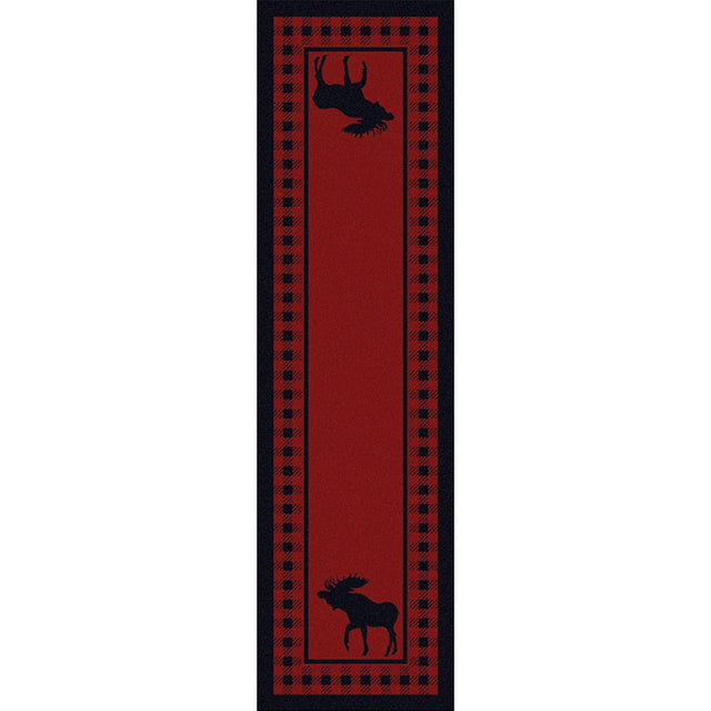 American Dakota Moose Refuge Red Rug - 0058RED234