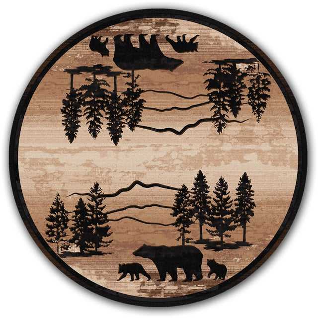 American Dakota Mountain Shadow Bear Natural Rug - 0194NAT234