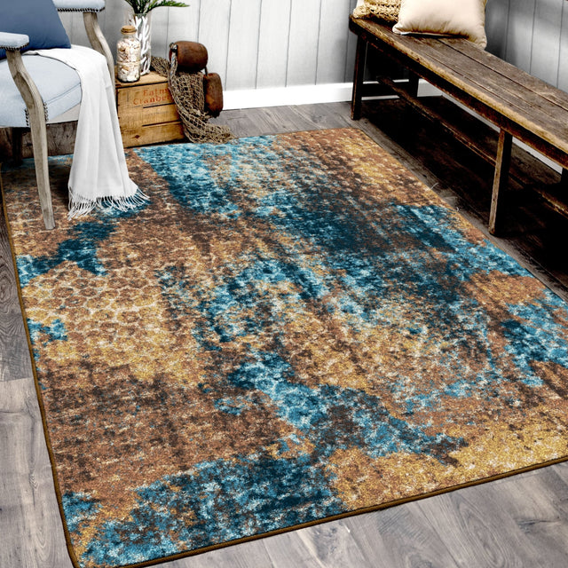 American Dakota Mystic Turquoise Splash Rug - 0545TSP234