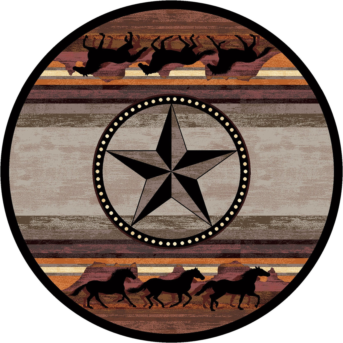 American Dakota Night Stampede Desert Rug - 0418DES234
