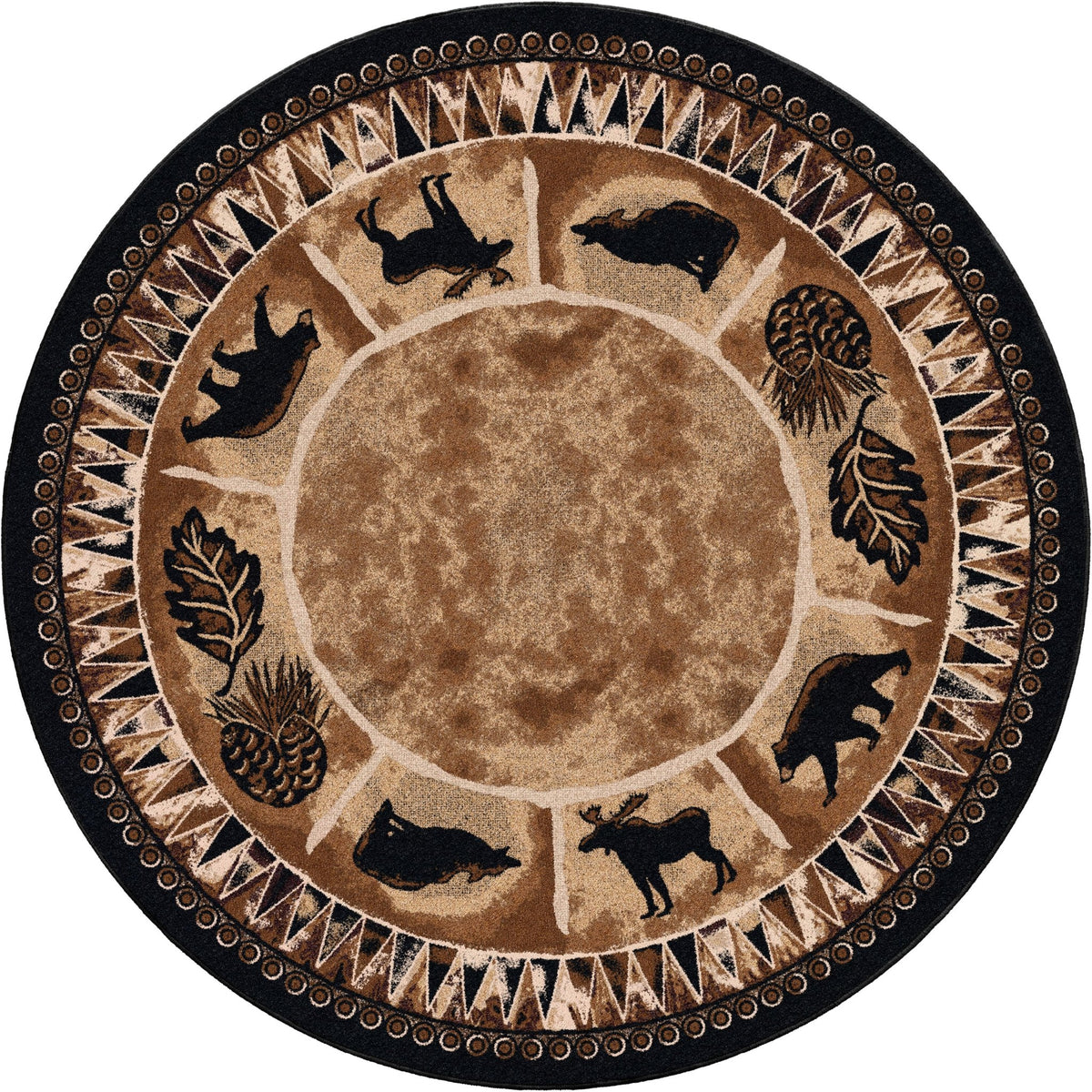 American Dakota Northern Wildlife Brown Shades Rug - 0101BSH234