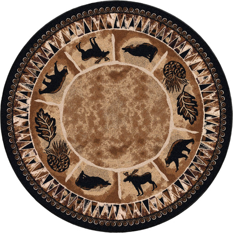 American Dakota Northern Wildlife Brown Shades Rug - 0101BSH234