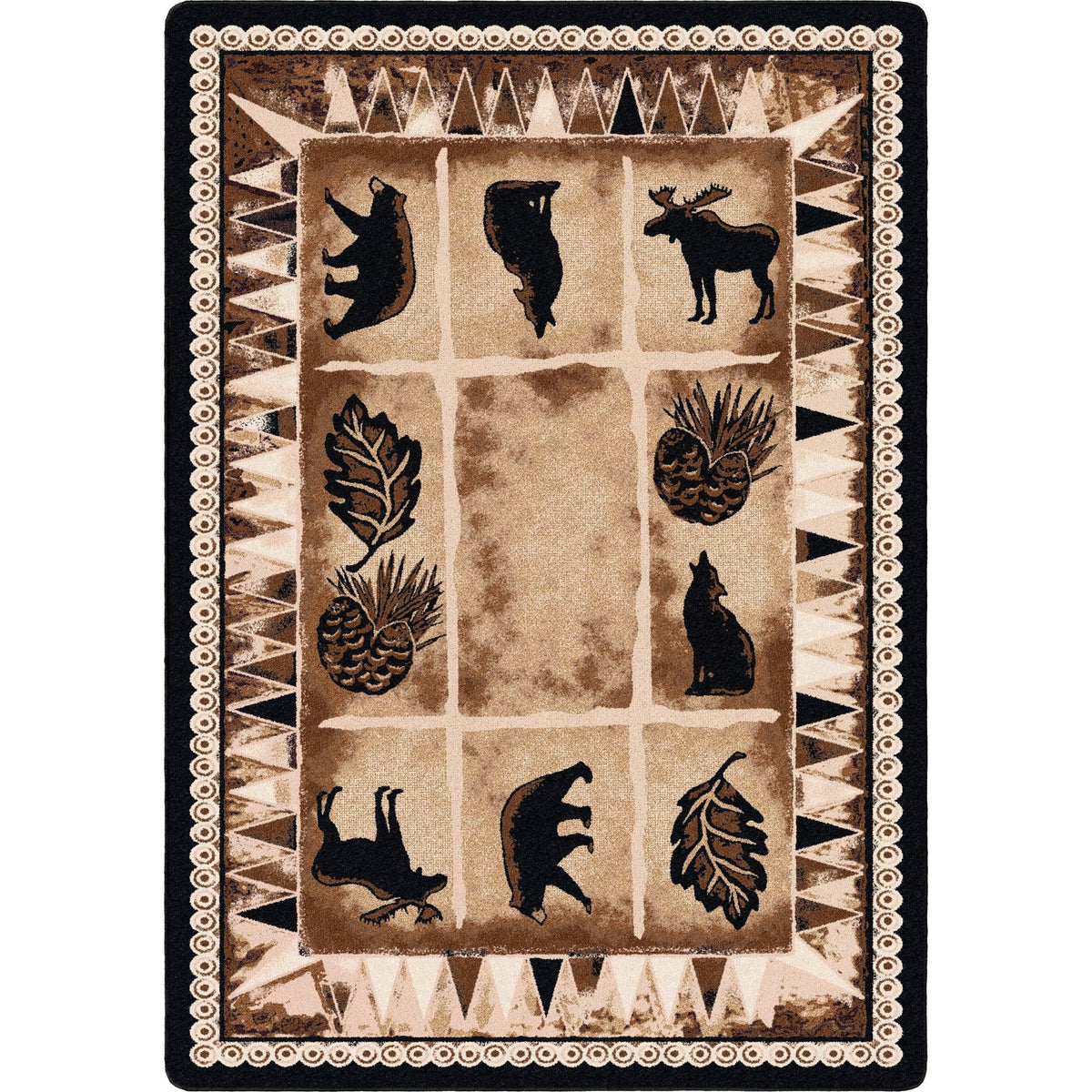 American Dakota Northern Wildlife Brown Shades Rug - 0101BSH234