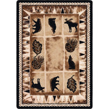 American Dakota Northern Wildlife Brown Shades Rug - 0101BSH234