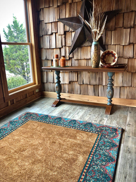 American Dakota Nubuck Cognac Rug - 0419COG234