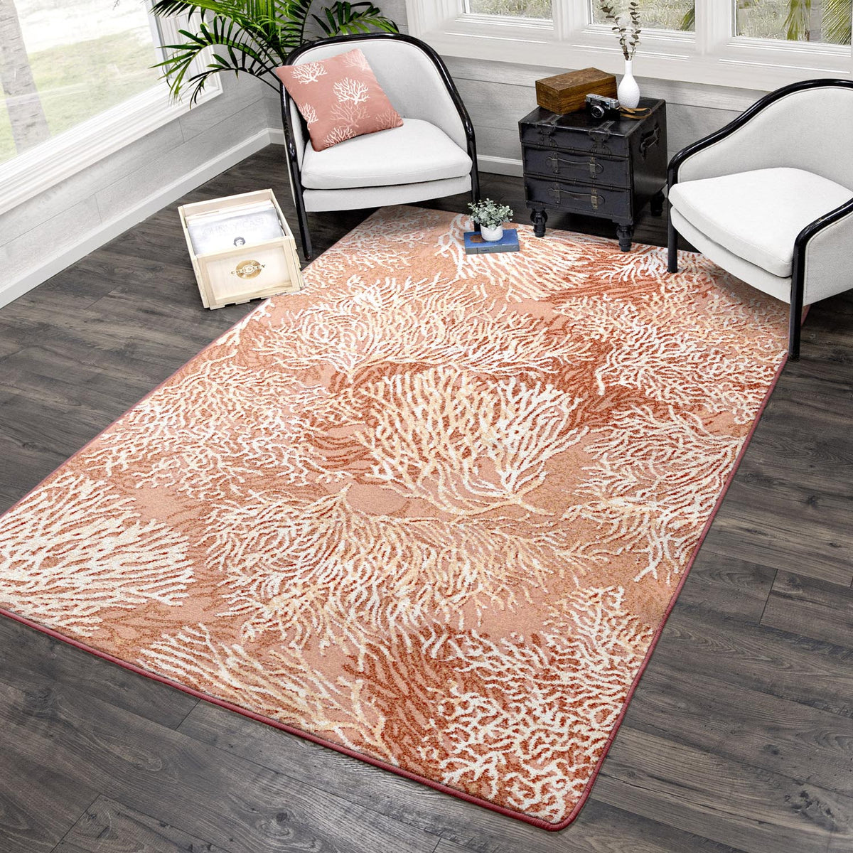 American Dakota Oceanic Blooms Coral Rug - 0271CRL234