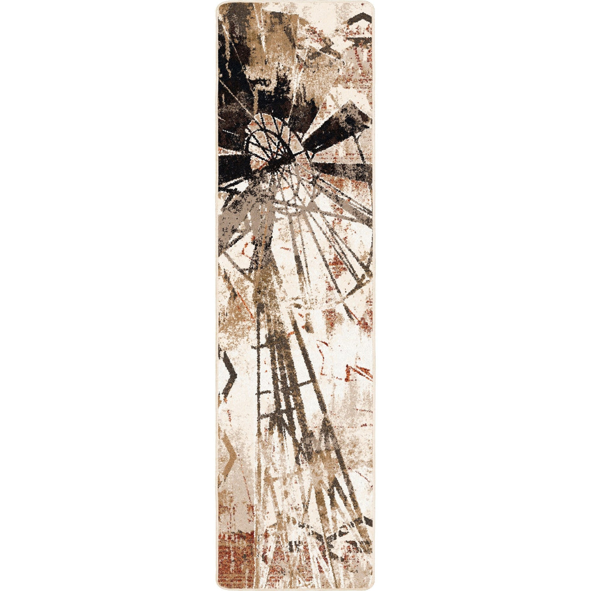 American Dakota Painted Windmill Gouache Rug - 0574GOU234