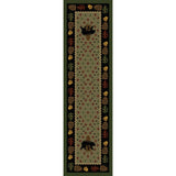 American Dakota Patchwork Bear Green Rug - 0138GRN234