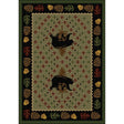 American Dakota Patchwork Bear Green Rug - 0138GRN234