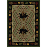 American Dakota Patchwork Bear Green Rug - 0138GRN234