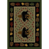 American Dakota Patchwork Bear Green Rug - 0138GRN234