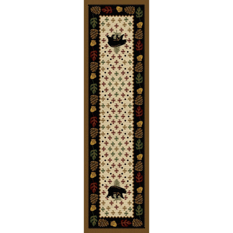 American Dakota Patchwork Bear Natural Rug - 0138NAT234
