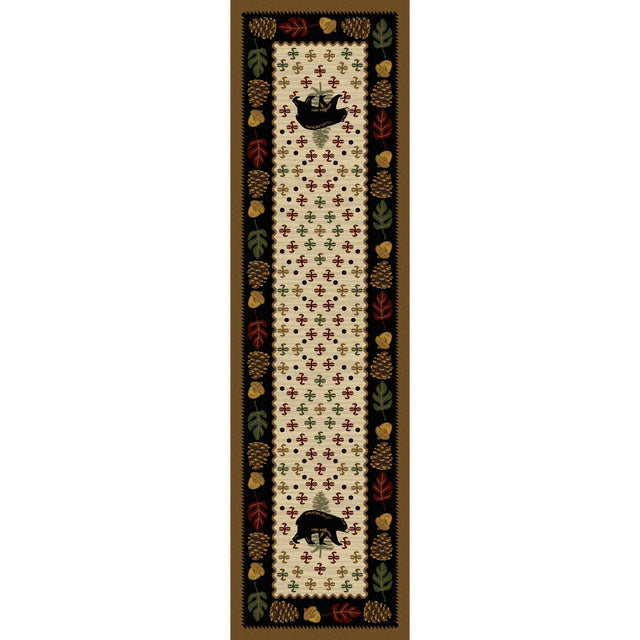 American Dakota Patchwork Bear Natural Rug - 0138NAT234