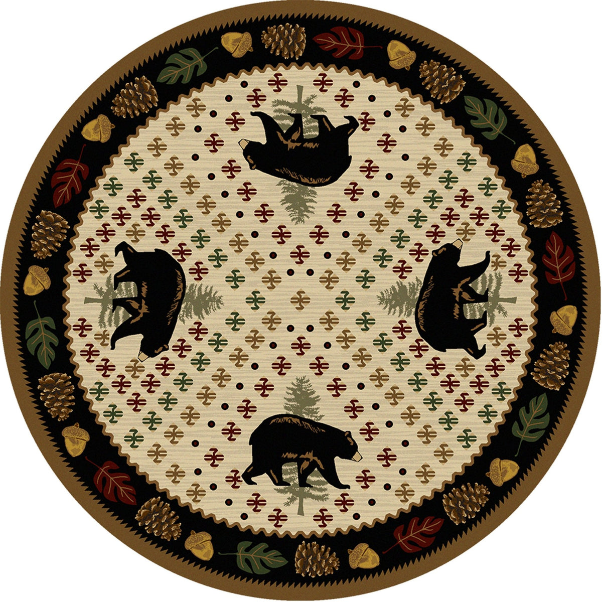 American Dakota Patchwork Bear Natural Rug - 0138NAT234