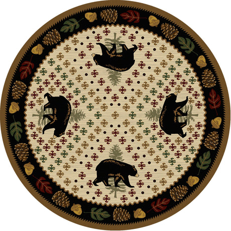 American Dakota Patchwork Bear Natural Rug - 0138NAT234