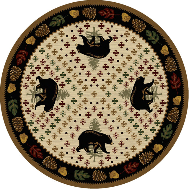 American Dakota Patchwork Bear Natural Rug - 0138NAT234