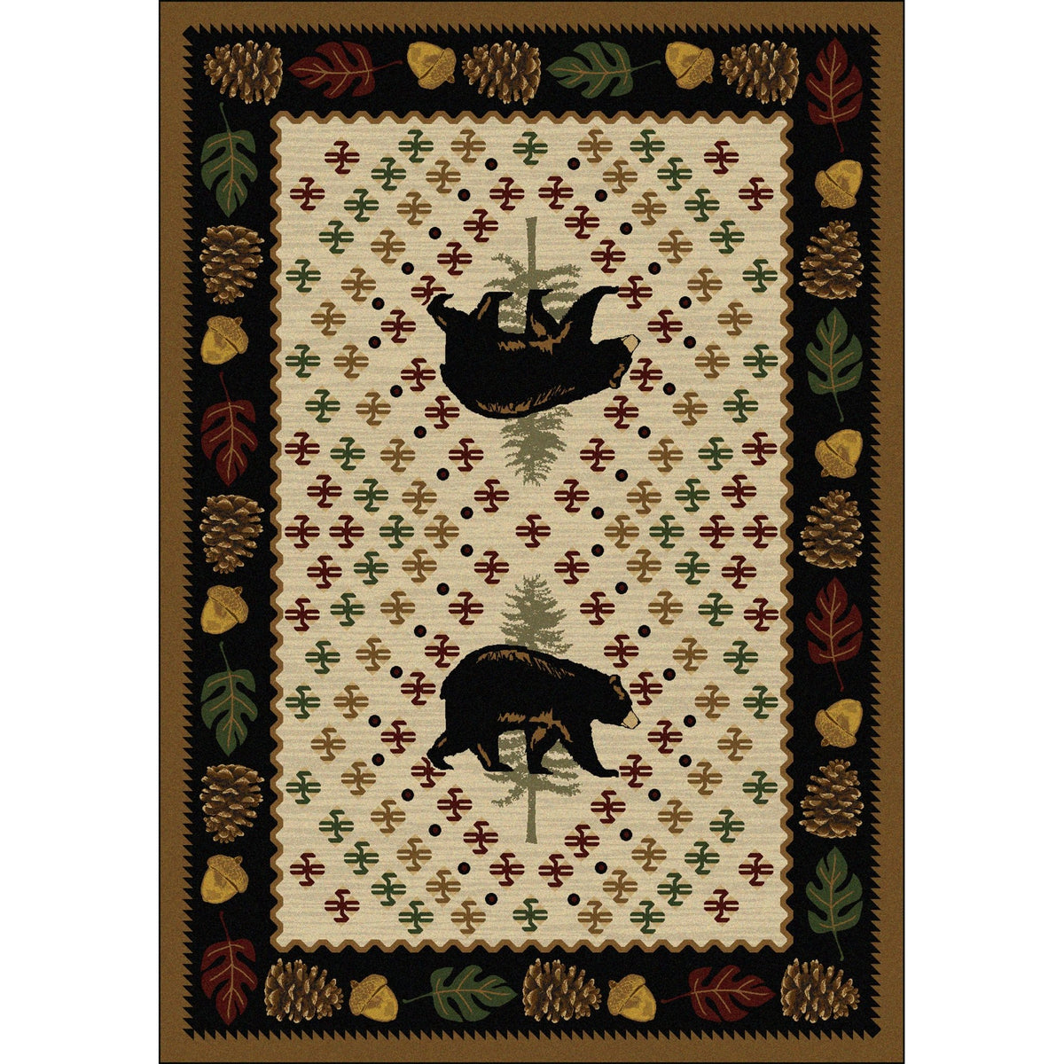 American Dakota Patchwork Bear Natural Rug - 0138NAT234