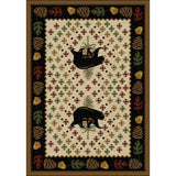 American Dakota Patchwork Bear Natural Rug - 0138NAT234