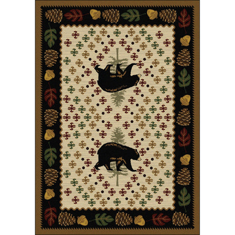 American Dakota Patchwork Bear Natural Rug - 0138NAT234