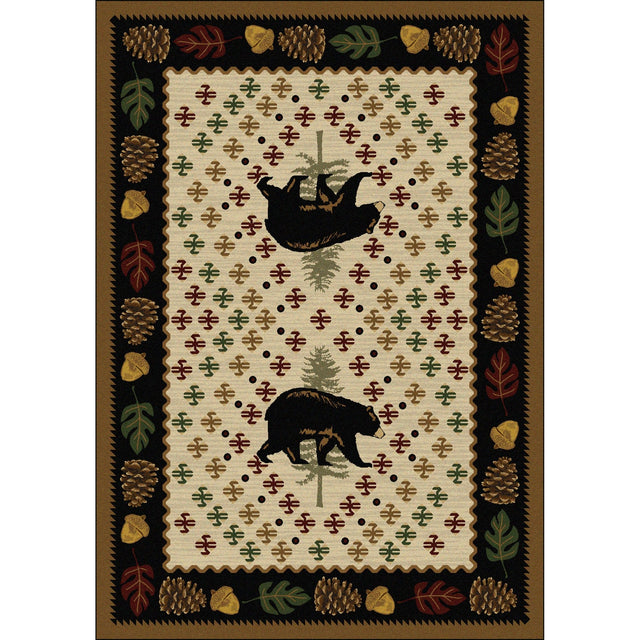 American Dakota Patchwork Bear Natural Rug - 0138NAT234