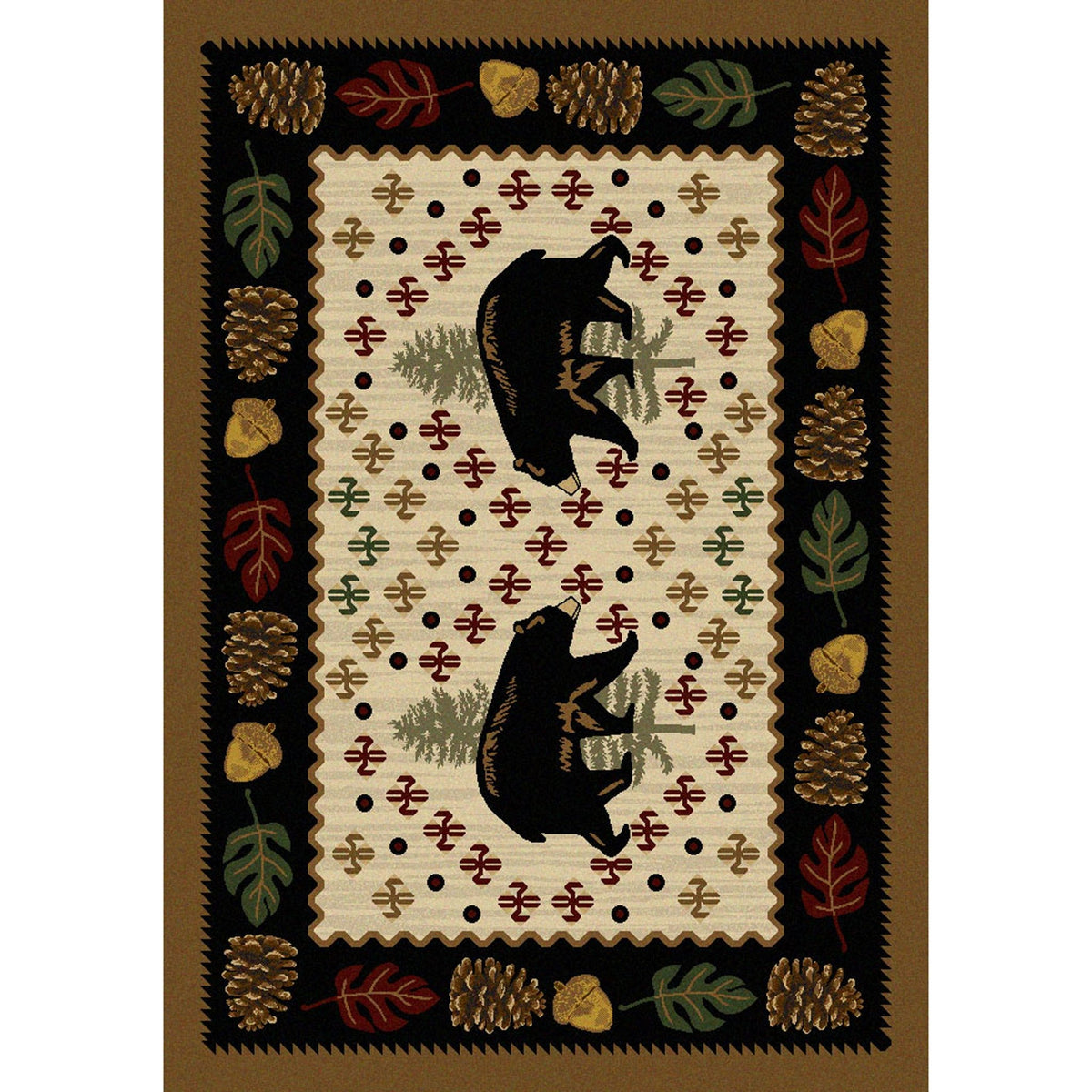 American Dakota Patchwork Bear Natural Rug - 0138NAT234