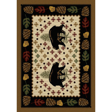 American Dakota Patchwork Bear Natural Rug - 0138NAT234