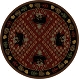 American Dakota Patchwork Bear Red Rug - 0138RED234