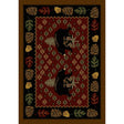 American Dakota Patchwork Bear Red Rug - 0138RED234