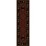 American Dakota Patchwork Bear Red Rug - 0138RED234