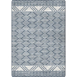 American Dakota Patterned Stripe Fresh Blue Rug - 0492FBL234