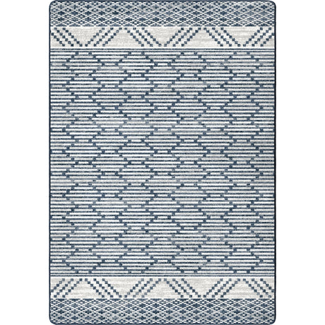 American Dakota Patterned Stripe Fresh Blue Rug - 0492FBL234