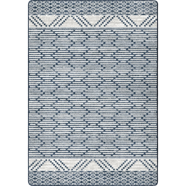 American Dakota Patterned Stripe Fresh Blue Rug - 0492FBL234